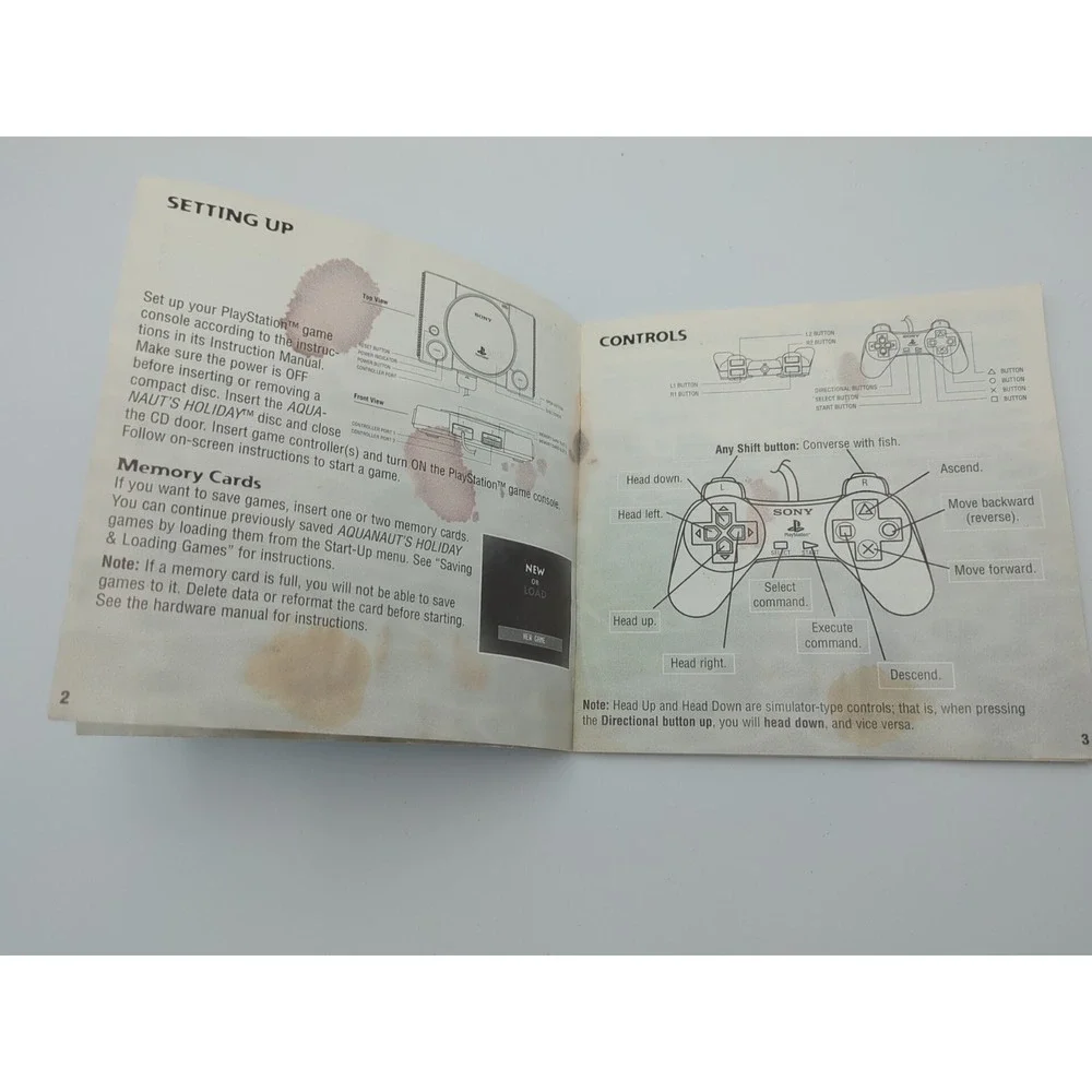 Aquanaut's Holiday Sony Playstation Paper Manual No Disk/Case Manual Only READ‎